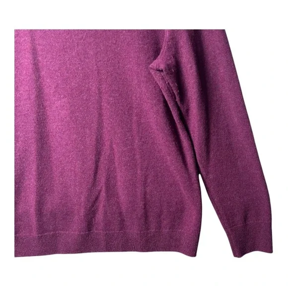 Talbots Cashmere Turtleneck Sweater Womens Sz L Plum Purple Soft Knit Pullover - Picture 5 of 6